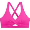 Ocean Blues Women’s V-Neck Bikini Top Retro Cutout Bathing Suit Top(Hot Pink)