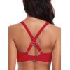 Ocean Blues Women’s V-Neck Bikini Top Retro Cutout Bathing Suit Top(Red)