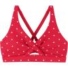 Ocean Blues Women’s V-Neck Bikini Top Retro Cutout Bathing Suit Top(Red Polka Dot)