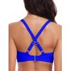 Ocean Blues Women’s V-Neck Bikini Top Retro Cutout Bathing Suit Top(Royal Blue)