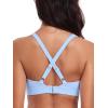 Ocean Blues Women’s V-Neck Bikini Top Retro Cutout Bathing Suit Top(Sea Blue)