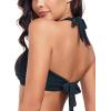 Ocean Blues Women’s V-Neck Bikini Top Twist Triangle Swimsuit Top Halter Bathing Suit Top(Black)