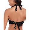 Ocean Blues Women’s V-Neck Bikini Top Twist Triangle Swimsuit Top Halter Bathing Suit Top(Black Polka Dot)