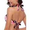 Ocean Blues Women’s V-Neck Bikini Top Twist Triangle Swimsuit Top Halter Bathing Suit Top(Neon Green+jungle)