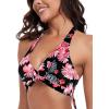 Ocean Blues Women’s V-Neck Bikini Top Twist Triangle Swimsuit Top Halter Bathing Suit Top(Neon Green+jungle)