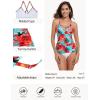 Ocean Blues Women’s Vneck Tankini Top Only Ruched Tummy Control Bathing Siut Top No Bottom(Blue Floral)