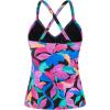 Ocean Blues Women’s Vneck Tankini Top Only Ruched Tummy Control Bathing Siut Top No Bottom(Colorful Leaves)
