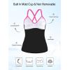 Ocean Blues Women’s Vneck Tankini Top Only Ruched Tummy Control Bathing Siut Top No Bottom(Hot Pink & Black)