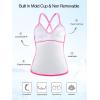 Ocean Blues Women’s Vneck Tankini Top Only Ruched Tummy Control Bathing Siut Top No Bottom(Hot Pink)