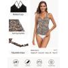 Ocean Blues Women’s Vneck Tankini Top Only Ruched Tummy Control Bathing Siut Top No Bottom(Leopard)