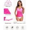 Ocean Blues Women’s Vneck Tankini Top Only Ruched Tummy Control Bathing Siut Top No Bottom(Ligh Pink & Hot Pink)