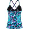 Ocean Blues Women’s Vneck Tankini Top Only Ruched Tummy Control Bathing Siut Top No Bottom(Multi Floral)