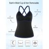 Ocean Blues Women’s Vneck Tankini Top Only Ruched Tummy Control Bathing Siut Top No Bottom(Navy Blue)