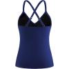 Ocean Blues Women’s Vneck Tankini Top Only Ruched Tummy Control Bathing Siut Top No Bottom(Navy Blue)