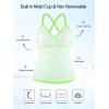 Ocean Blues Women’s Vneck Tankini Top Only Ruched Tummy Control Bathing Siut Top No Bottom(Neon Green)