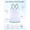 Ocean Blues Women’s Vneck Tankini Top Only Ruched Tummy Control Bathing Siut Top No Bottom(Neon Striped)