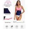 Ocean Blues Women’s Vneck Tankini Top Only Ruched Tummy Control Bathing Siut Top No Bottom(Pink & Navy)