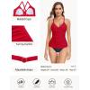 Ocean Blues Women’s Vneck Tankini Top Only Ruched Tummy Control Bathing Siut Top No Bottom(Red)