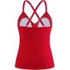 Ocean Blues Women’s Vneck Tankini Top Only Ruched Tummy Control Bathing Siut Top No Bottom(Red)
