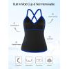 Ocean Blues Women’s Vneck Tankini Top Only Ruched Tummy Control Bathing Siut Top No Bottom(Royal Blue)