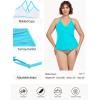 Ocean Blues Women’s Vneck Tankini Top Only Ruched Tummy Control Bathing Siut Top No Bottom(Sky Blue)