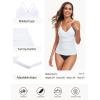 Ocean Blues Women’s Vneck Tankini Top Only Ruched Tummy Control Bathing Siut Top No Bottom(White)