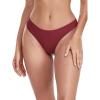 Ocean Blues Women’s Cheeky Brazilian Cut Bikini Bottom(Wine Red)