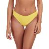 Ocean Blues Women’s Cheeky High Leg Bikini Bottom Mid Rise Swim Bottom(Lemon Yellow)