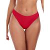Ocean Blues Women’s Cheeky High Leg Bikini Bottom Mid Rise Swim Bottom(Red)