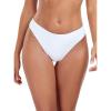 Ocean Blues Women’s Cheeky High Leg Bikini Bottom Mid Rise Swim Bottom(White)