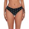 Ocean Blues Women’s Full Coverage Swim Bottom Tie Sides Bikini Bottom(Black Polka Dot)