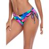 Ocean Blues Women’s Full Coverage Swim Bottom Tie Sides Bikini Bottom(Colorful Leaves)