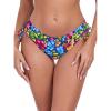 Ocean Blues Women’s Full Coverage Swim Bottom Tie Sides Bikini Bottom(Flower Garden)