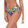 Ocean Blues Women’s Full Coverage Swim Bottom Tie Sides Bikini Bottom(Neon Striped)