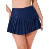 Ocean Blues Women’s Full Coverage Swim Skirt High-Waisted Swimsuit Bottom with Built-in Briefs(Navy Blue)