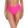 Ocean Blues Women’s High Leg Swimsuit High Waisted Bikini Bottom(Hot Pink)