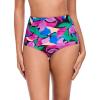 Ocean Blues Women’s High Waisted Bikini Bottom Full Coverage Swimsuit(Colorful Leaves)
