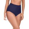 Ocean Blues Women’s High Waisted Bikini Bottom Full Coverage Swimsuit(Navy Blue)