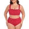 Ocean Blues Women’s High Waisted Bikini Set Two Piece Bathing Suits(Red Polka Dot)
