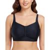 Ocean Blues Women’s Plus Size Ruched Bikini Top Square Neck Swimsuit Tops Padded Bathing Suits Sport Bra(Black)