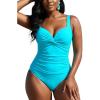 Ocean Blues Women’s Slimming One Piece Swimsuits Tummy Control Bathing Suit Supportive Shaping Swimwear for Women(Sky Blue)