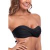Ocean Blues Women’s Strapless Swimsuits for Women Bandeau Bikini Top Tie Back Halter Bathing Suit Top(Black – 1)