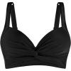 Ocean Blues Women’s Supportive Bikini Top Molded Swimsuit Top Without Wire(Black)