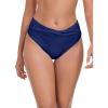 Ocean Blues Women’s Twist Bikini Bottom Ruched Bathing Suit Bottom Mid Rise Swim Bottom(Navy Blue)