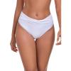 Ocean Blues Women’s Twist Bikini Bottom Ruched Bathing Suit Bottom Mid Rise Swim Bottom(White)