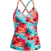 Ocean Blues Women’s Vneck Tankini Top Only Ruched Tummy Control Bathing Siut Top No Bottom(Blue Floral)