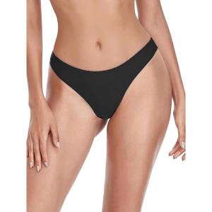 Ocean Blues Women’s Cheeky Brazilian Cut Bikini Bottom(Black)