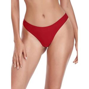 Ocean Blues Women’s Cheeky Brazilian Cut Bikini Bottom(Red)