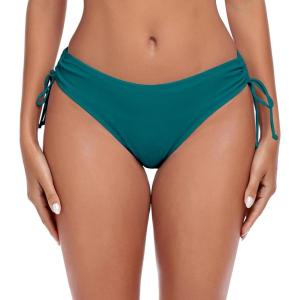Ocean Blues Women’s Full Coverage Swim Bottom Tie Sides Bikini Bottom(Dark Green)