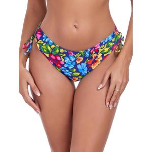 Ocean Blues Women’s Full Coverage Swim Bottom Tie Sides Bikini Bottom(Flower Garden)